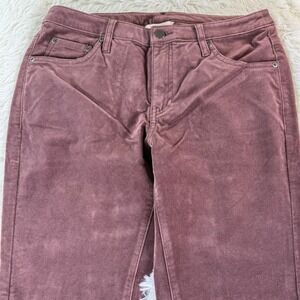 Sundance Velvet Pants Rose Mauve Straight Leg Cotton Blend Women's Size 10P Chic